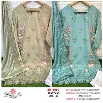 R 1002 BY Ramsha Designer Pakistani Readymade Salwar Kameez Collection